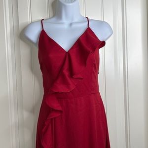 Sale! ☄️NWT! Minuet Long Ruffle Slit Dress With Lace Up Back Size Medium